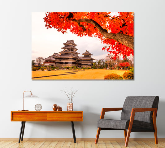 Matsumoto Castle in Autumn Japan Canvas Print-Canvas Print-CetArt-1 Panel-24x16 inches-CetArt