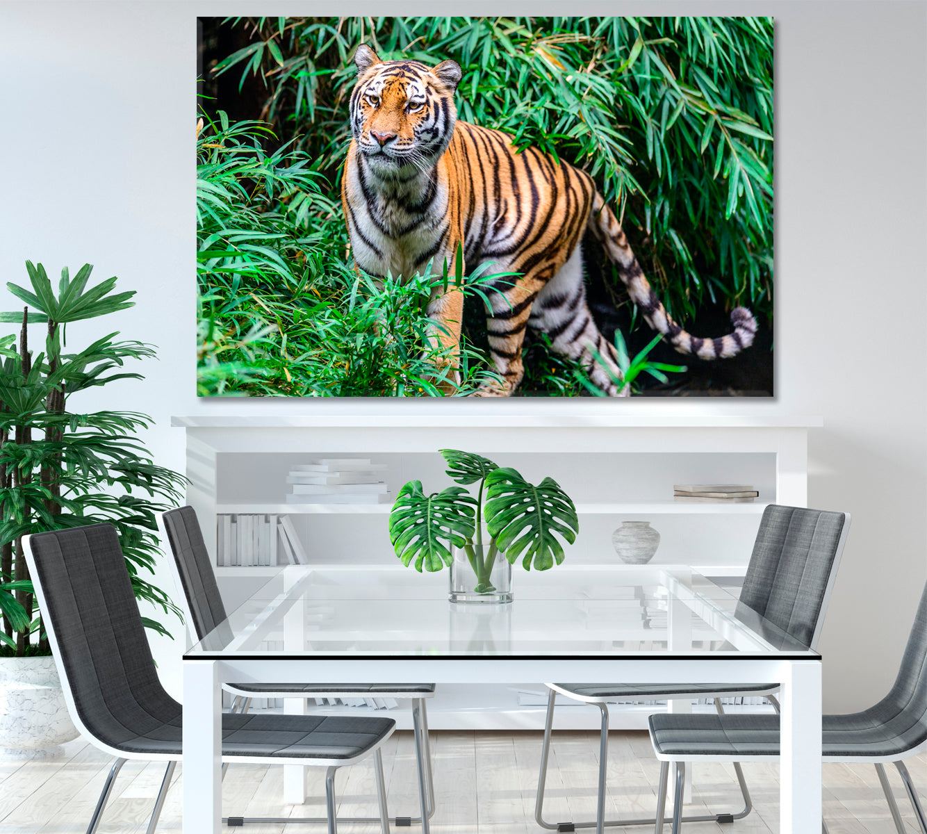 Wild Bengal Tiger on the Hunt Canvas Print-Canvas Print-CetArt-1 Panel-24x16 inches-CetArt