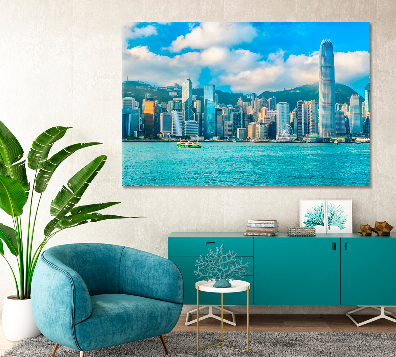 Hong Kong China Canvas Print-Canvas Print-CetArt-1 Panel-24x16 inches-CetArt