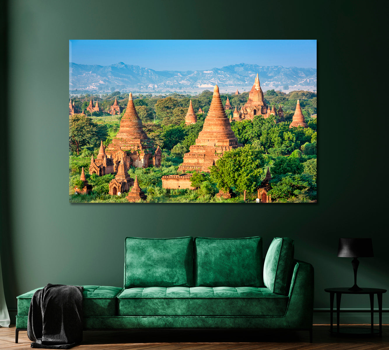 Ancient Temple Landscape in Myanmar Bagan Canvas Print-Canvas Print-CetArt-1 Panel-24x16 inches-CetArt