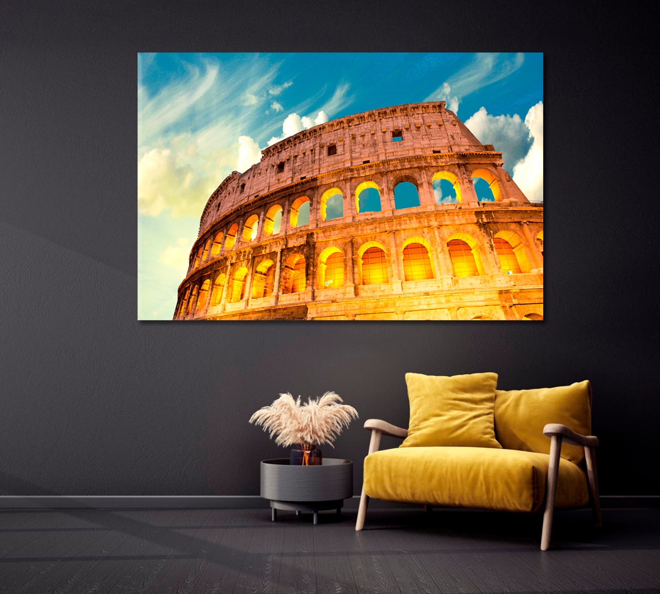 Cloudless Sky over Coliseum Rome Canvas Print-Canvas Print-CetArt-1 Panel-24x16 inches-CetArt