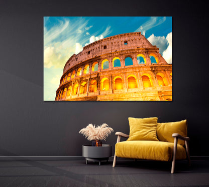 Cloudless Sky over Coliseum Rome Canvas Print-Canvas Print-CetArt-1 Panel-24x16 inches-CetArt