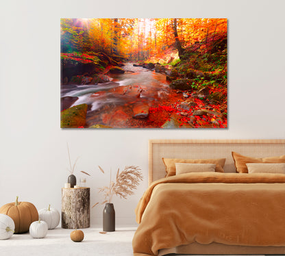 Scenic Autumn Mountain Forest Canvas Print-Canvas Print-CetArt-1 Panel-24x16 inches-CetArt