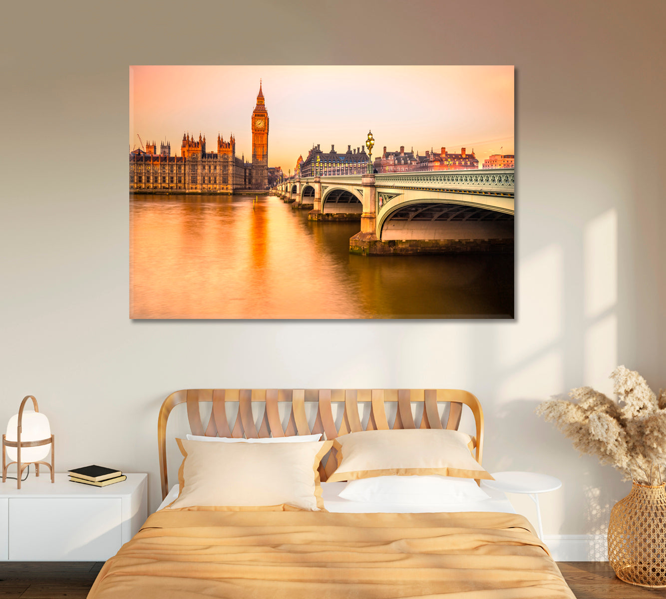 Big Ben House of Parliament and Westminster Bridge London Canvas Print-Canvas Print-CetArt-1 Panel-24x16 inches-CetArt