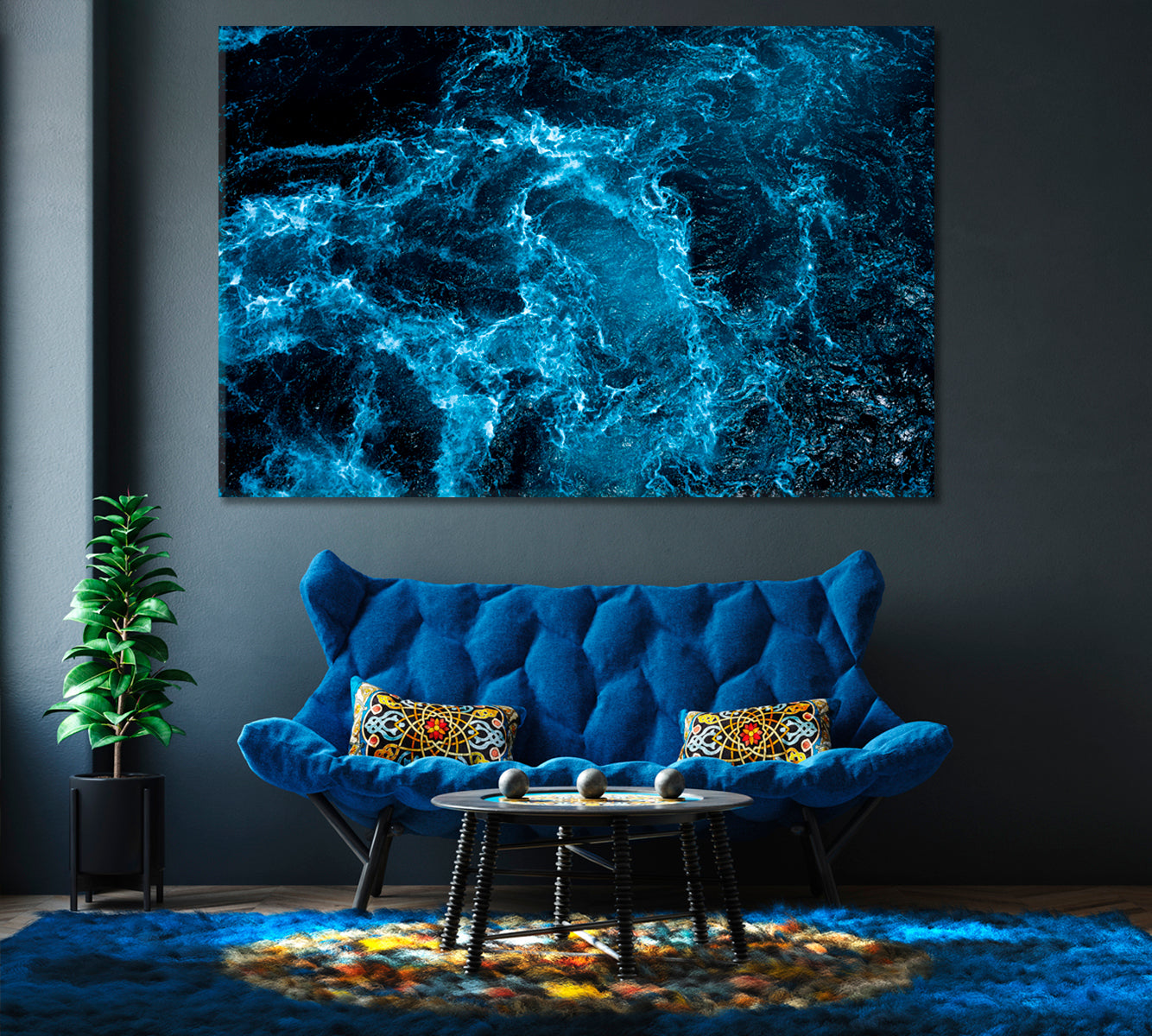 Wild Ocean Waves Canvas Print-Canvas Print-CetArt-1 Panel-24x16 inches-CetArt