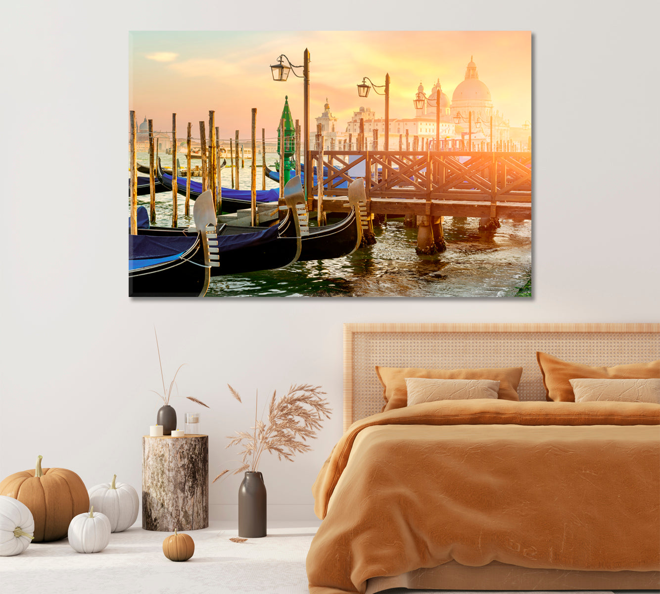 Gondolas in Grand Canal Venice Italy Canvas Print-Canvas Print-CetArt-1 Panel-24x16 inches-CetArt