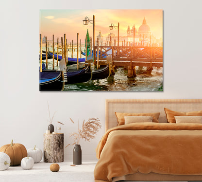 Gondolas in Grand Canal Venice Italy Canvas Print-Canvas Print-CetArt-1 Panel-24x16 inches-CetArt