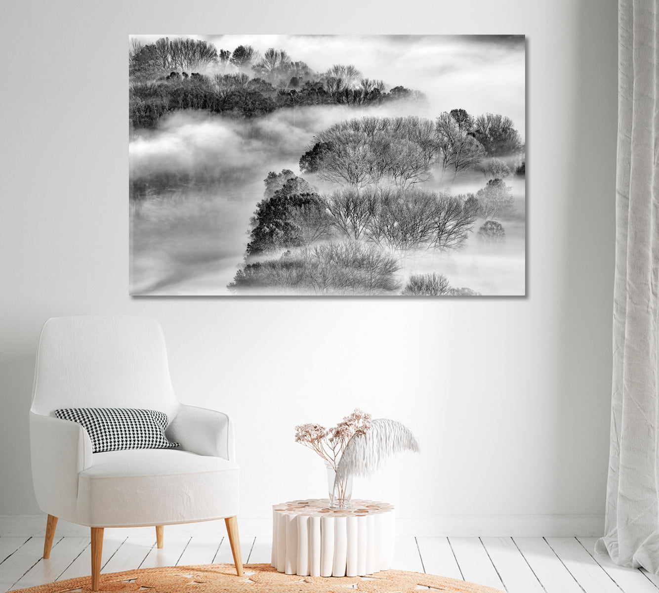 Foggy Forest Canvas Print-Canvas Print-CetArt-1 Panel-24x16 inches-CetArt