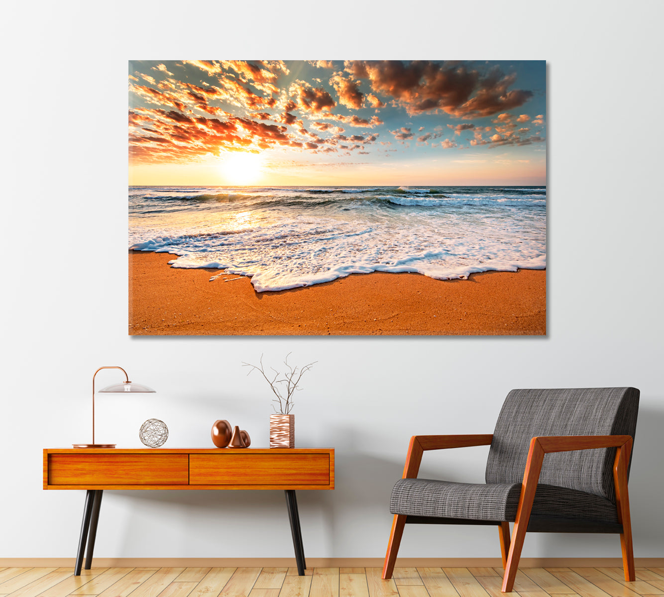 Ocean Beach Sunrise Canvas Print-Canvas Print-CetArt-1 Panel-24x16 inches-CetArt