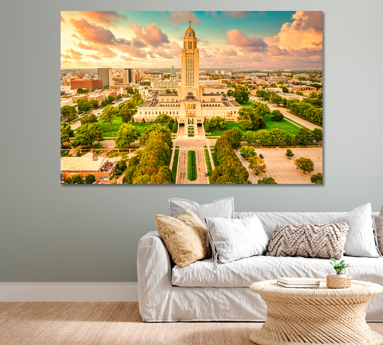 Nebraska State Capitol USA Canvas Print-Canvas Print-CetArt-1 Panel-24x16 inches-CetArt