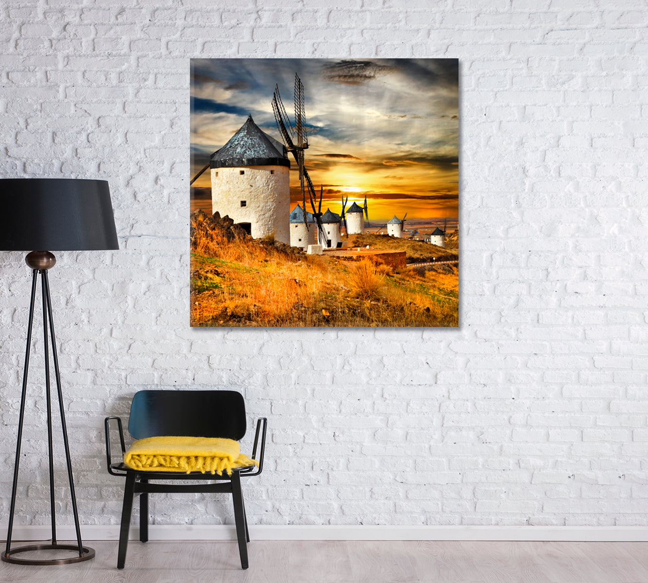 Windmills of Don Quixote Spain Canvas Print-Canvas Print-CetArt-1 panel-12x12 inches-CetArt