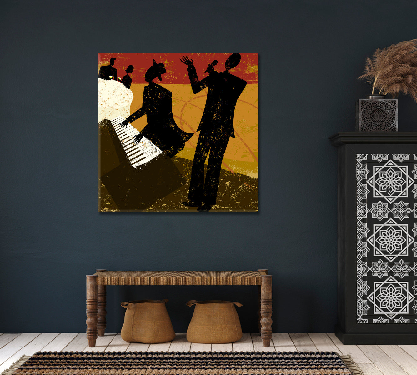 Jazz Band Canvas Print-Canvas Print-CetArt-1 panel-12x12 inches-CetArt