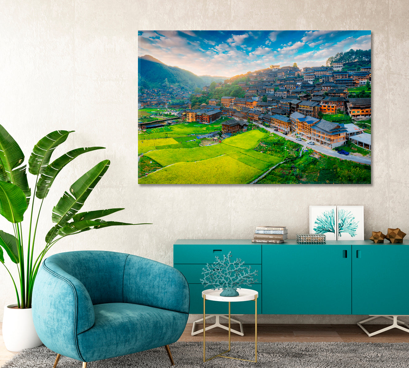 Terraces in Xijiang Miao Village Guizhou China Canvas Print-Canvas Print-CetArt-1 Panel-24x16 inches-CetArt