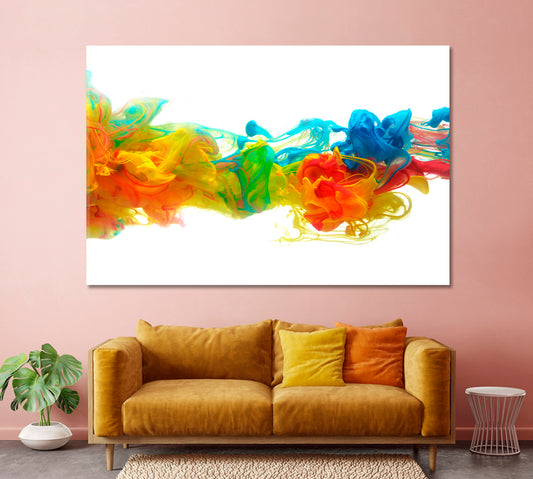 Abstract Colorful Ink Splash Canvas Print-Canvas Print-CetArt-1 Panel-24x16 inches-CetArt