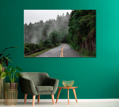 Blue Ridge Parkway on Misty Day Canvas Print-Canvas Print-CetArt-1 Panel-24x16 inches-CetArt