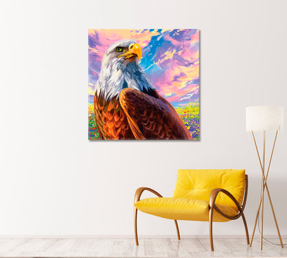 Eagle in Colorful Sky Canvas Print-Canvas Print-CetArt-1 panel-12x12 inches-CetArt