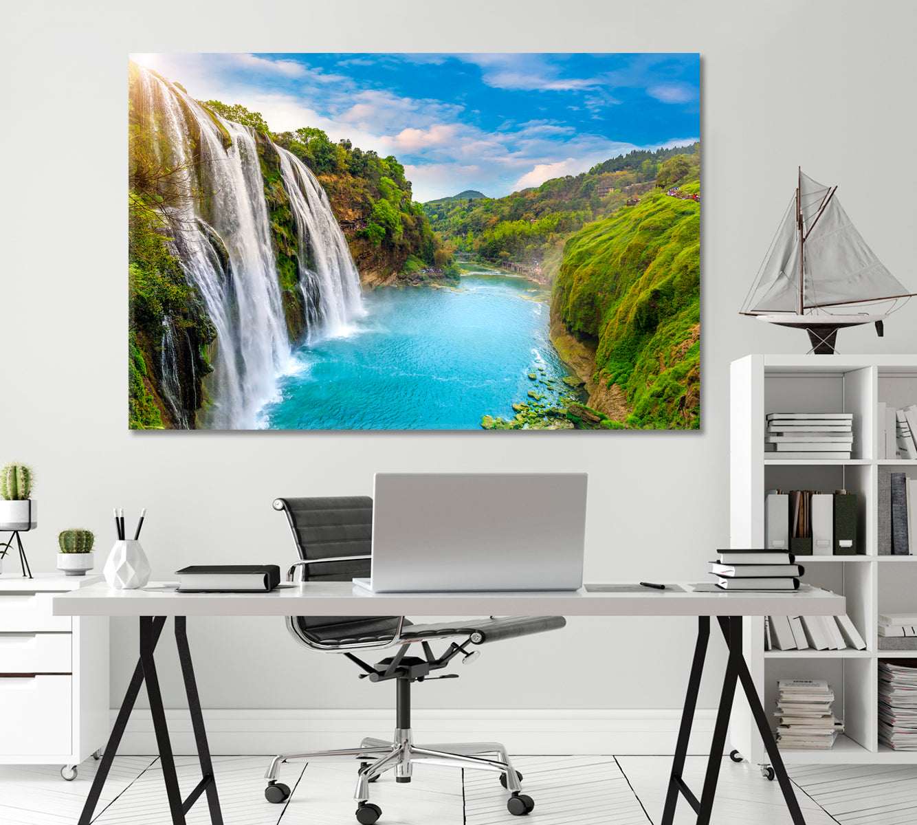 Majestic Huangoshu Falls Canvas Print-Canvas Print-CetArt-1 Panel-24x16 inches-CetArt