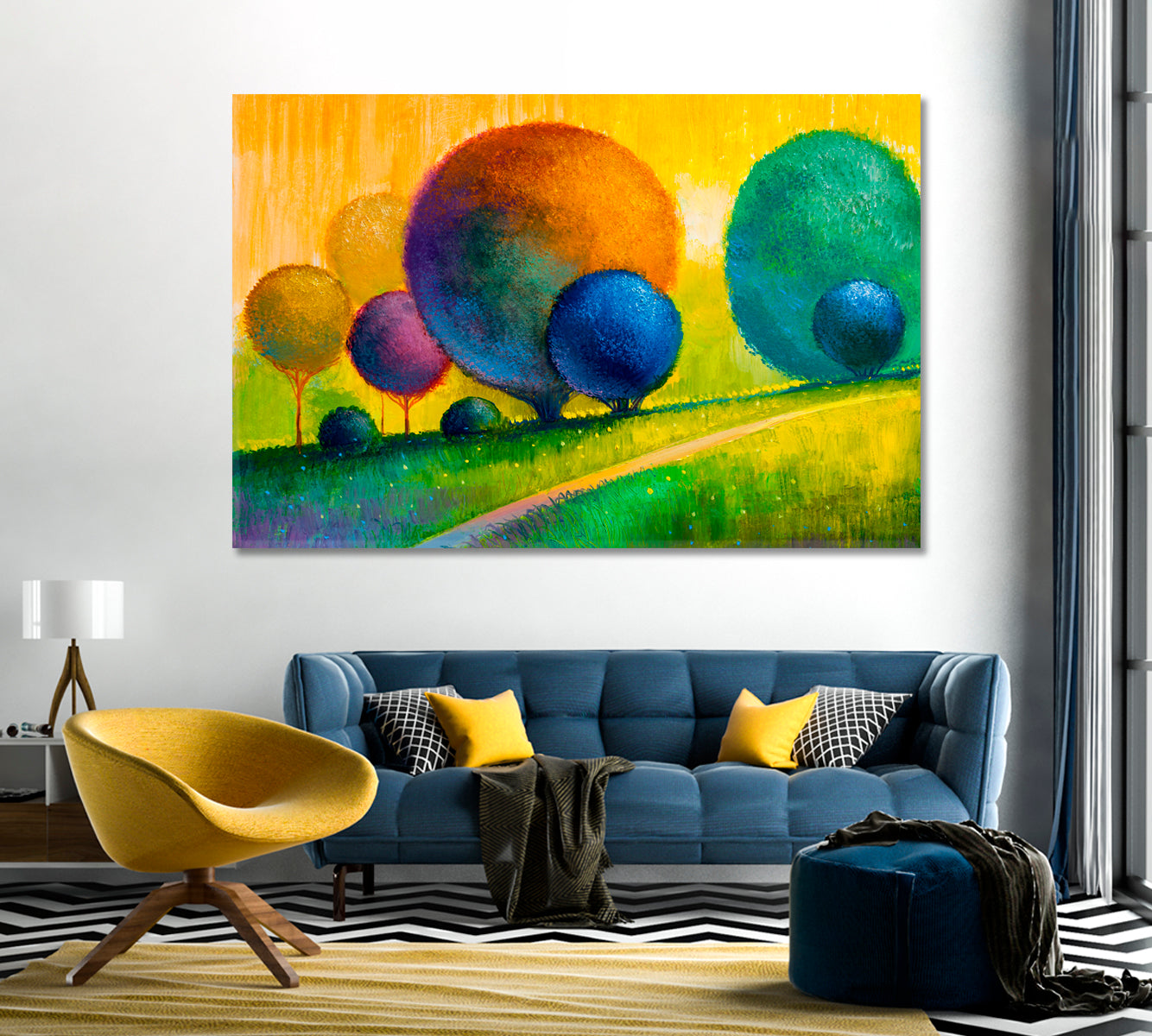 Bright Colorful Trees Canvas Print-Canvas Print-CetArt-1 Panel-24x16 inches-CetArt