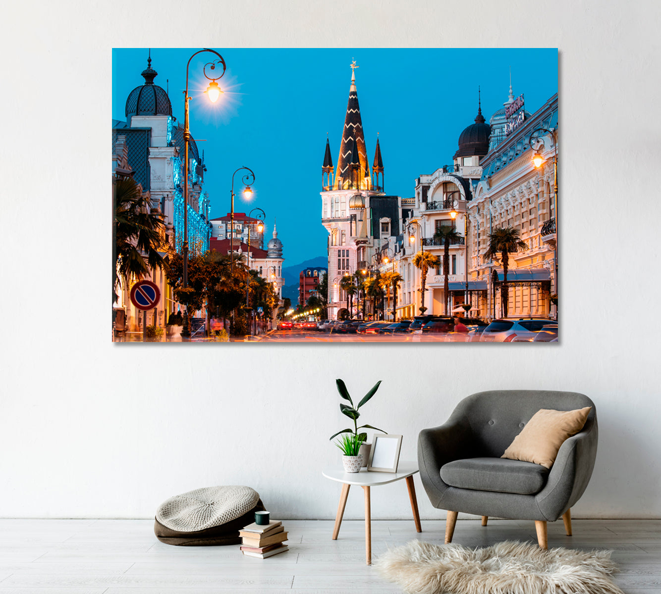 Evening Batumi Georgia Canvas Print-Canvas Print-CetArt-1 Panel-24x16 inches-CetArt