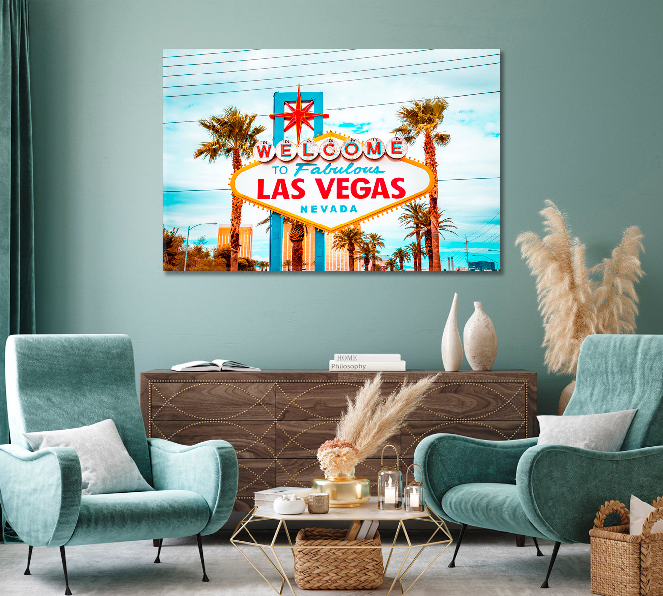 Welcome to Fabulous Las Vegas Sign Nevada USA Canvas Print-Canvas Print-CetArt-1 Panel-24x16 inches-CetArt