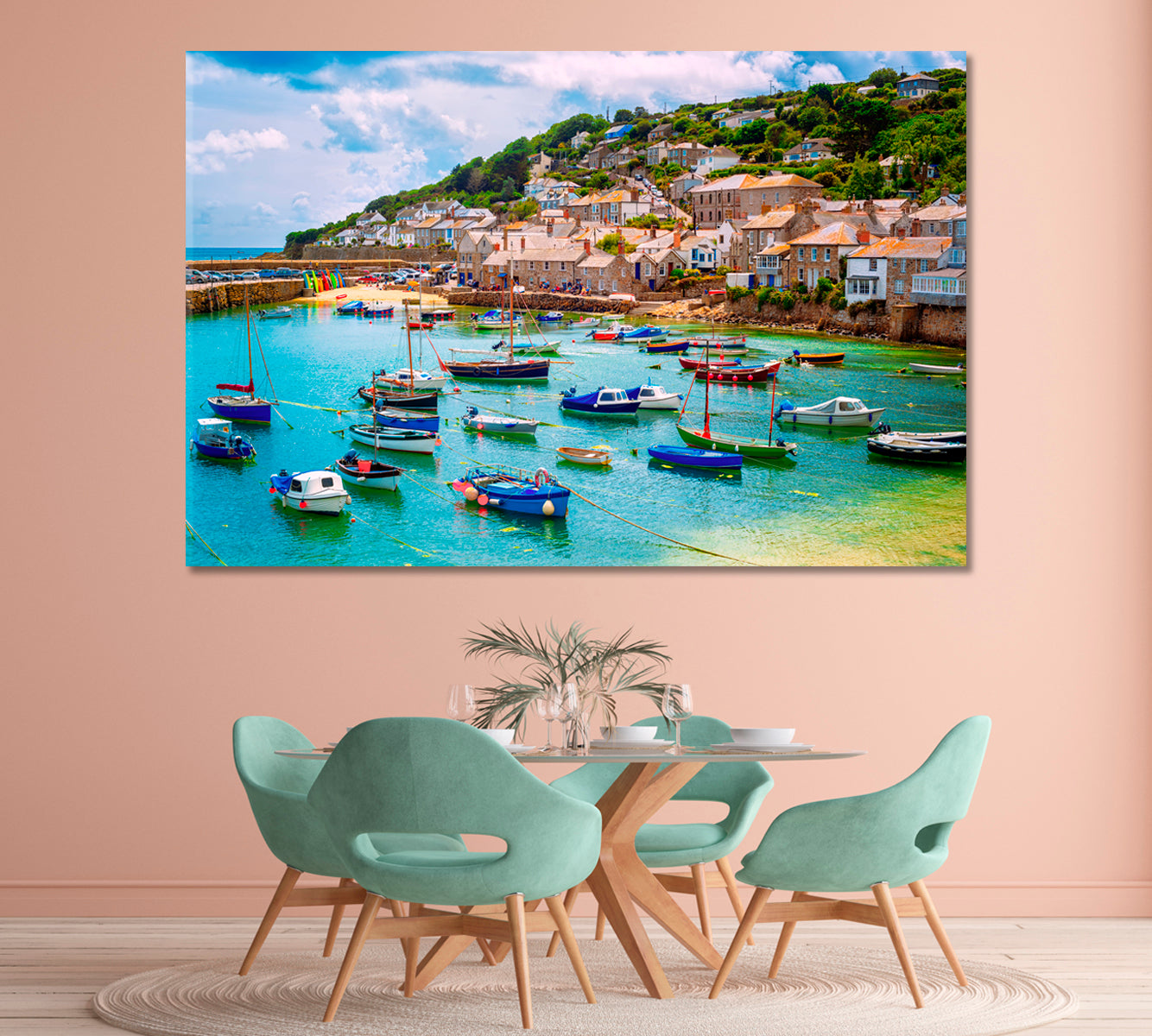 Fishing Port Villages Cornwall England Canvas Print-Canvas Print-CetArt-1 Panel-24x16 inches-CetArt