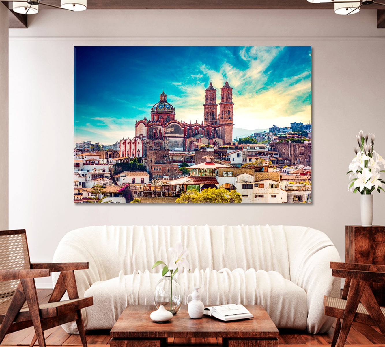 Santa Prisca Church in Taxco Mexico Canvas Print-Canvas Print-CetArt-1 Panel-24x16 inches-CetArt