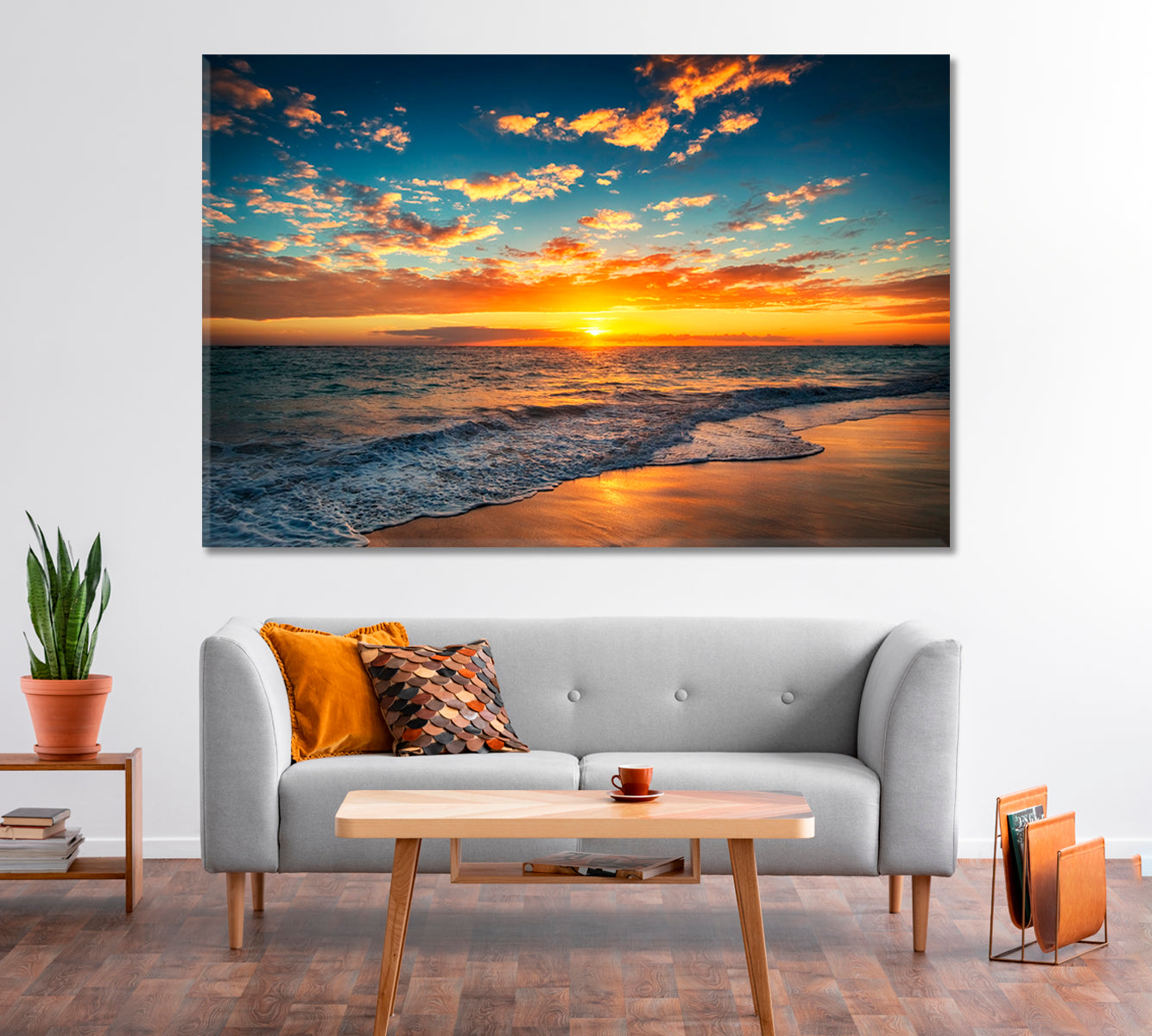 Sunrise over the Beach Punta Cana Canvas Print-Canvas Print-CetArt-1 Panel-24x16 inches-CetArt