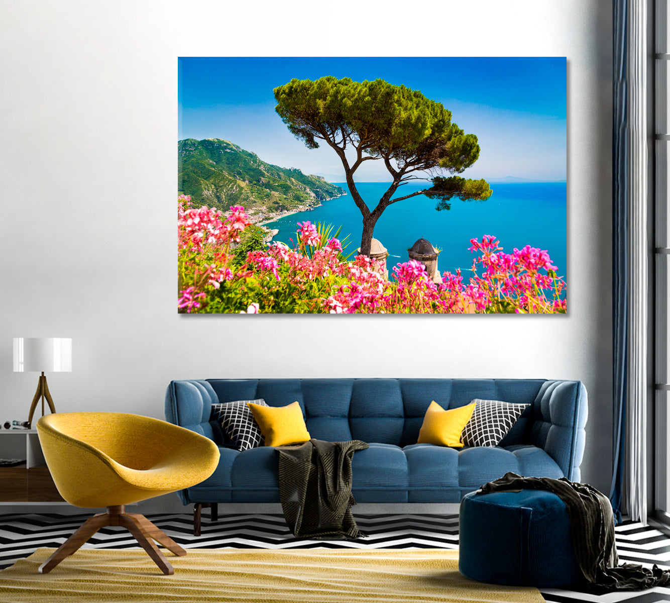 Amalfi Coast with the Gulf of Salerno Campania Italy Canvas Print-Canvas Print-CetArt-1 Panel-24x16 inches-CetArt