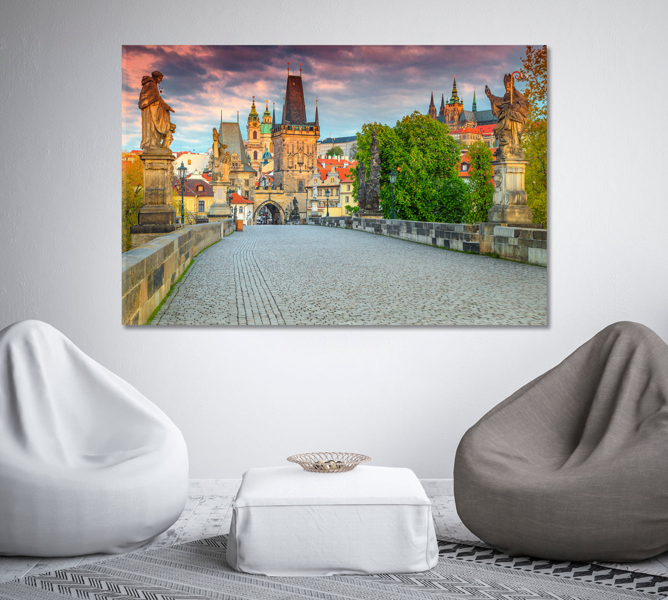 Old Town Tower and Charles Bridge Prague Canvas Print-Canvas Print-CetArt-1 Panel-24x16 inches-CetArt