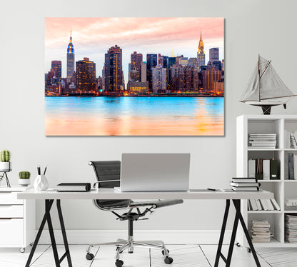 Manhattan Skyline NY USA Canvas Print-Canvas Print-CetArt-1 Panel-24x16 inches-CetArt