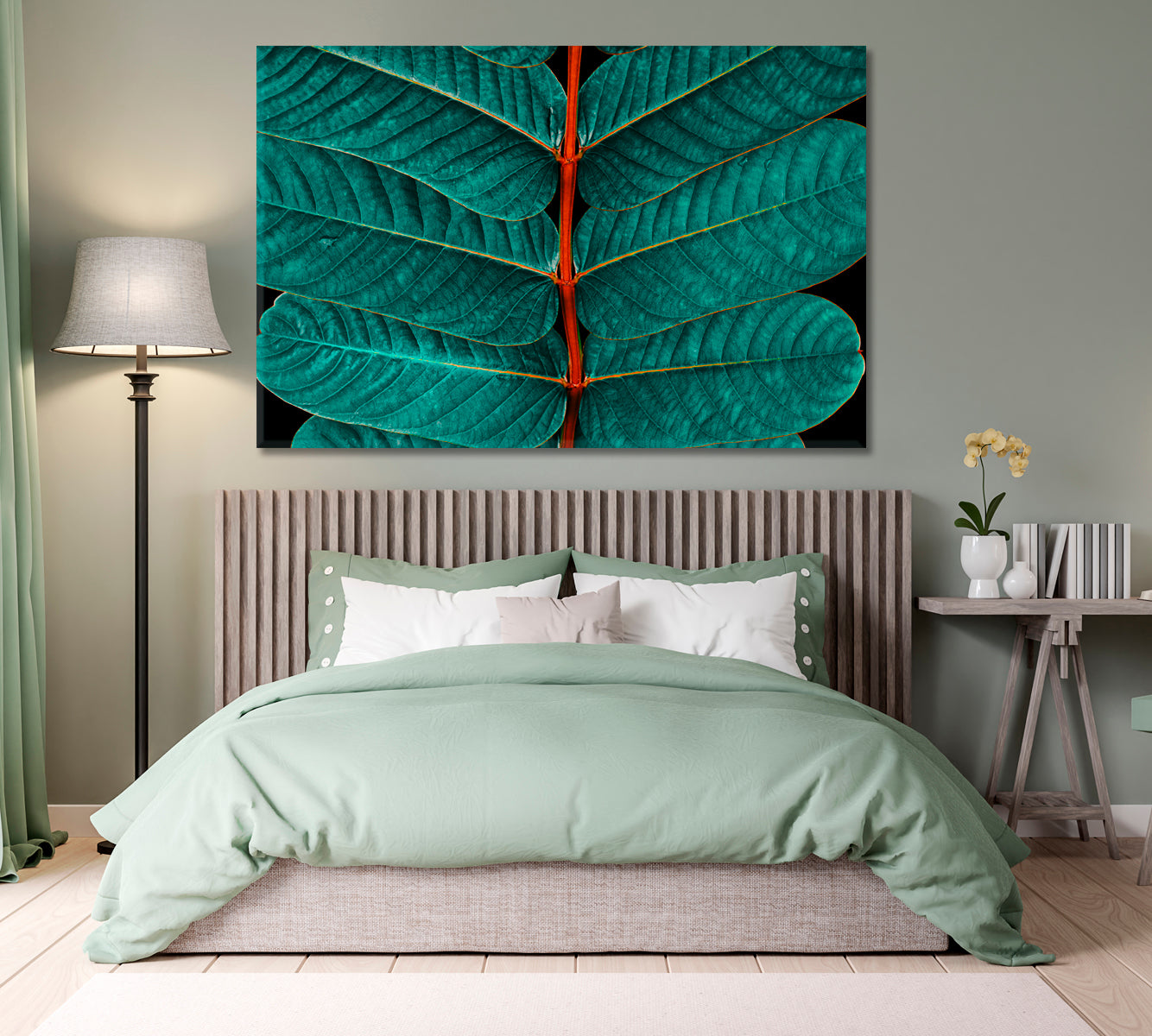 Beautiful Green Leaves Close Up Canvas Print-Canvas Print-CetArt-1 Panel-24x16 inches-CetArt