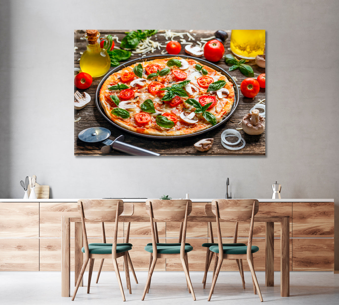 Delicious Italian Pizza Canvas Print-Canvas Print-CetArt-1 Panel-24x16 inches-CetArt