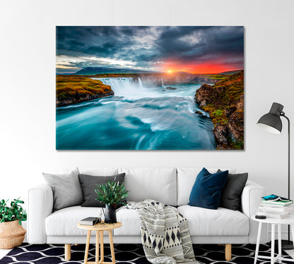 Godafoss Waterfall Iceland Canvas Print-Canvas Print-CetArt-1 Panel-24x16 inches-CetArt