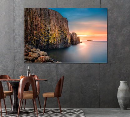 Basalt Columns in Sugandisey Island Iceland Canvas Print-Canvas Print-CetArt-1 Panel-24x16 inches-CetArt