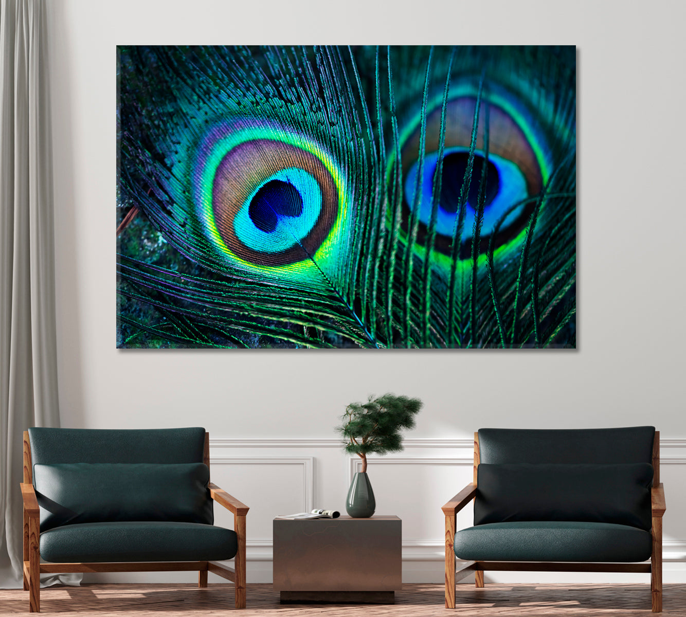 Peacock Feathers Indian Peafowl Canvas Print-Canvas Print-CetArt-1 Panel-24x16 inches-CetArt