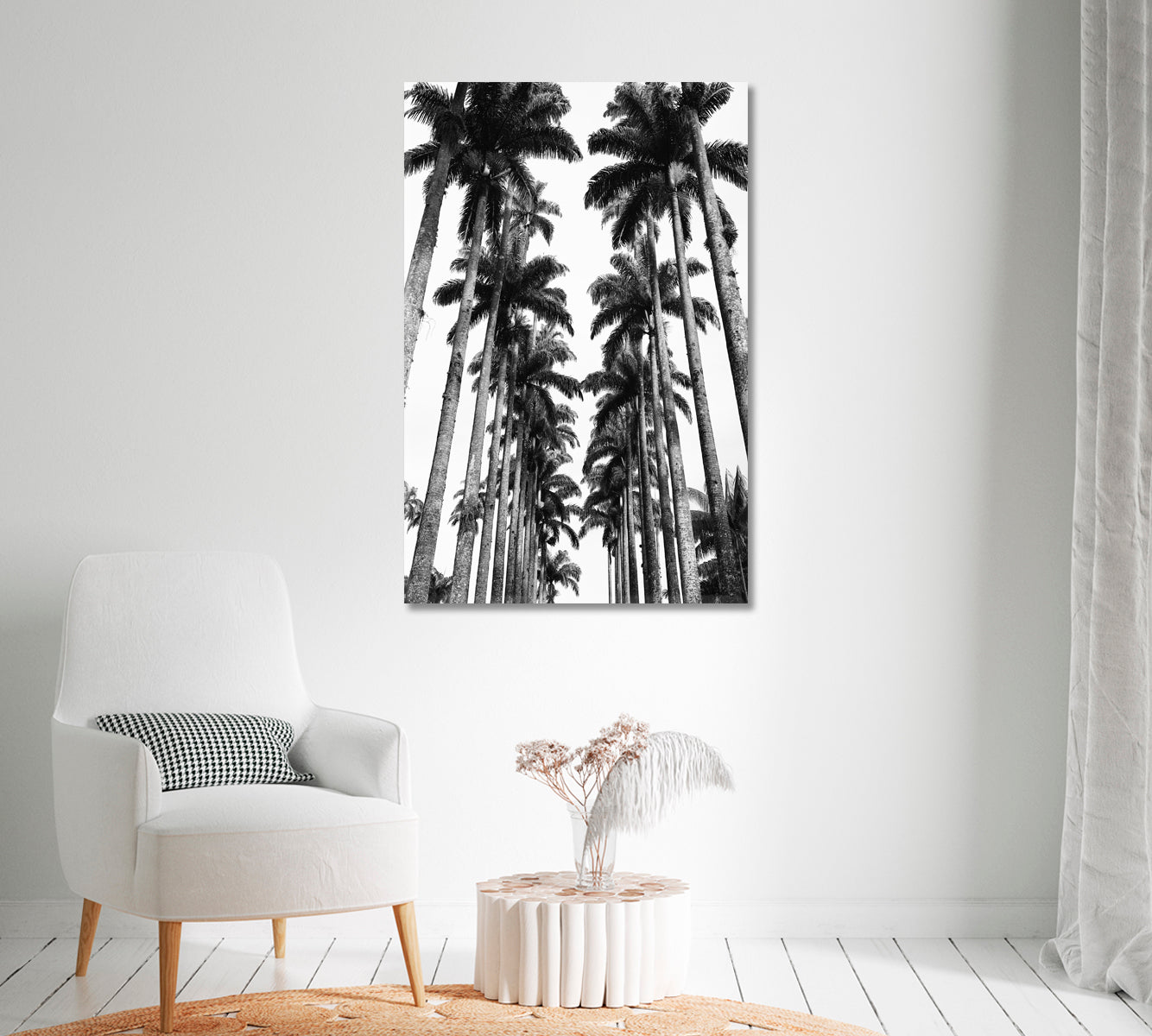 Palm Trees Avenue Rio de Janeiro Botanical Garden Canvas Print-Canvas Print-CetArt-1 panel-16x24 inches-CetArt