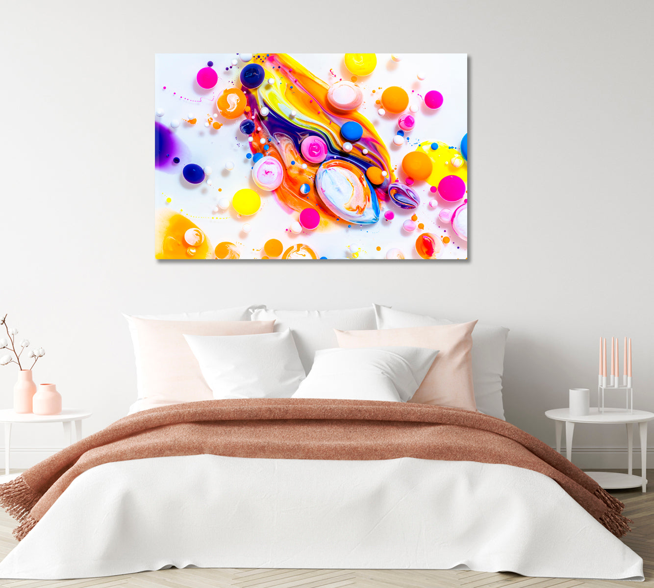 Abstract Fluid Rainbow Bubbles Canvas Print-Canvas Print-CetArt-1 Panel-24x16 inches-CetArt