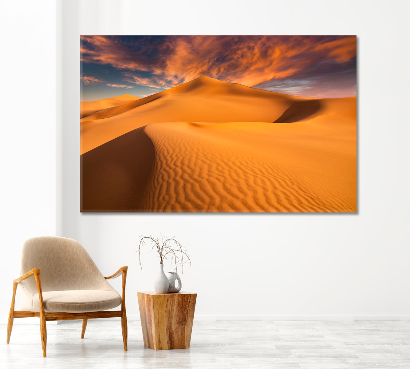 Sunset over Sand Dunes in the Desert Canvas Print-Canvas Print-CetArt-1 Panel-24x16 inches-CetArt