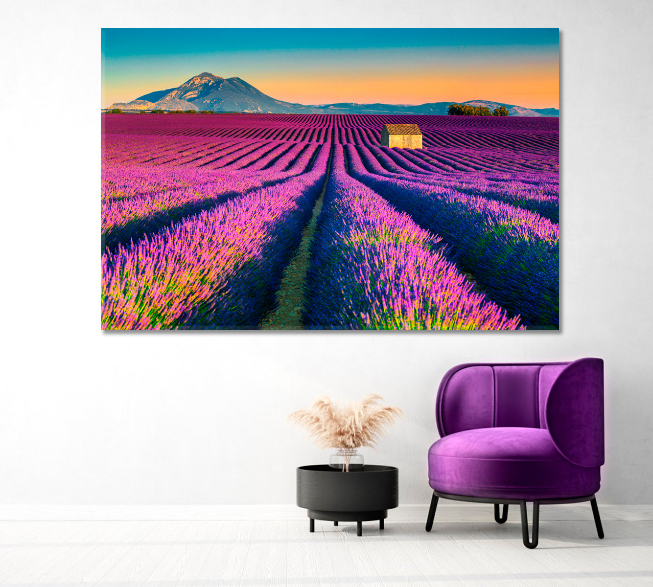 Majestic Colorful Lavender Fields Provence France Canvas Print-Canvas Print-CetArt-1 Panel-24x16 inches-CetArt