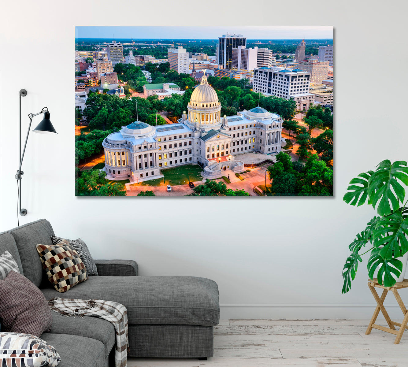 Mississippi State Capitol United State Canvas Print-Canvas Print-CetArt-1 Panel-24x16 inches-CetArt