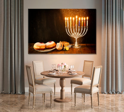 Hanukkah Menorahs Canvas Print-Canvas Print-CetArt-1 Panel-24x16 inches-CetArt