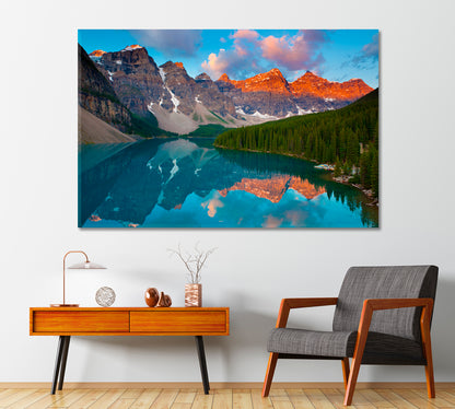 Moraine Lake at Sunrise Canvas Print-Canvas Print-CetArt-1 Panel-24x16 inches-CetArt