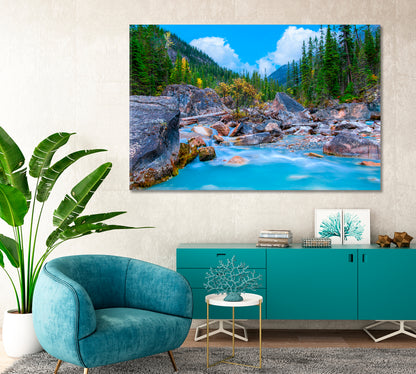 Kicking Horse River Waterfalls Banff Alberta Canada Canvas Print-Canvas Print-CetArt-1 Panel-24x16 inches-CetArt