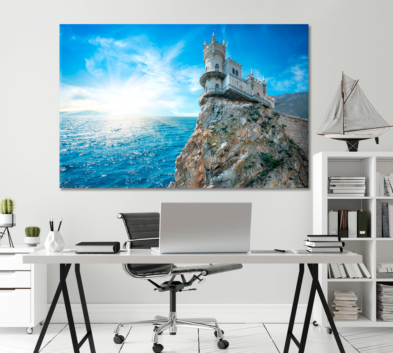 Swallow's Nest Yalta Crimea Canvas Print-Canvas Print-CetArt-1 Panel-24x16 inches-CetArt