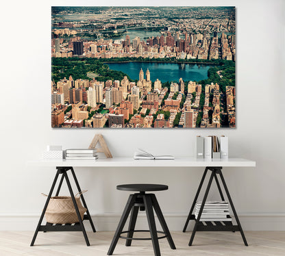 Aerial View of Central Park Manhattan Canvas Print-Canvas Print-CetArt-1 Panel-24x16 inches-CetArt