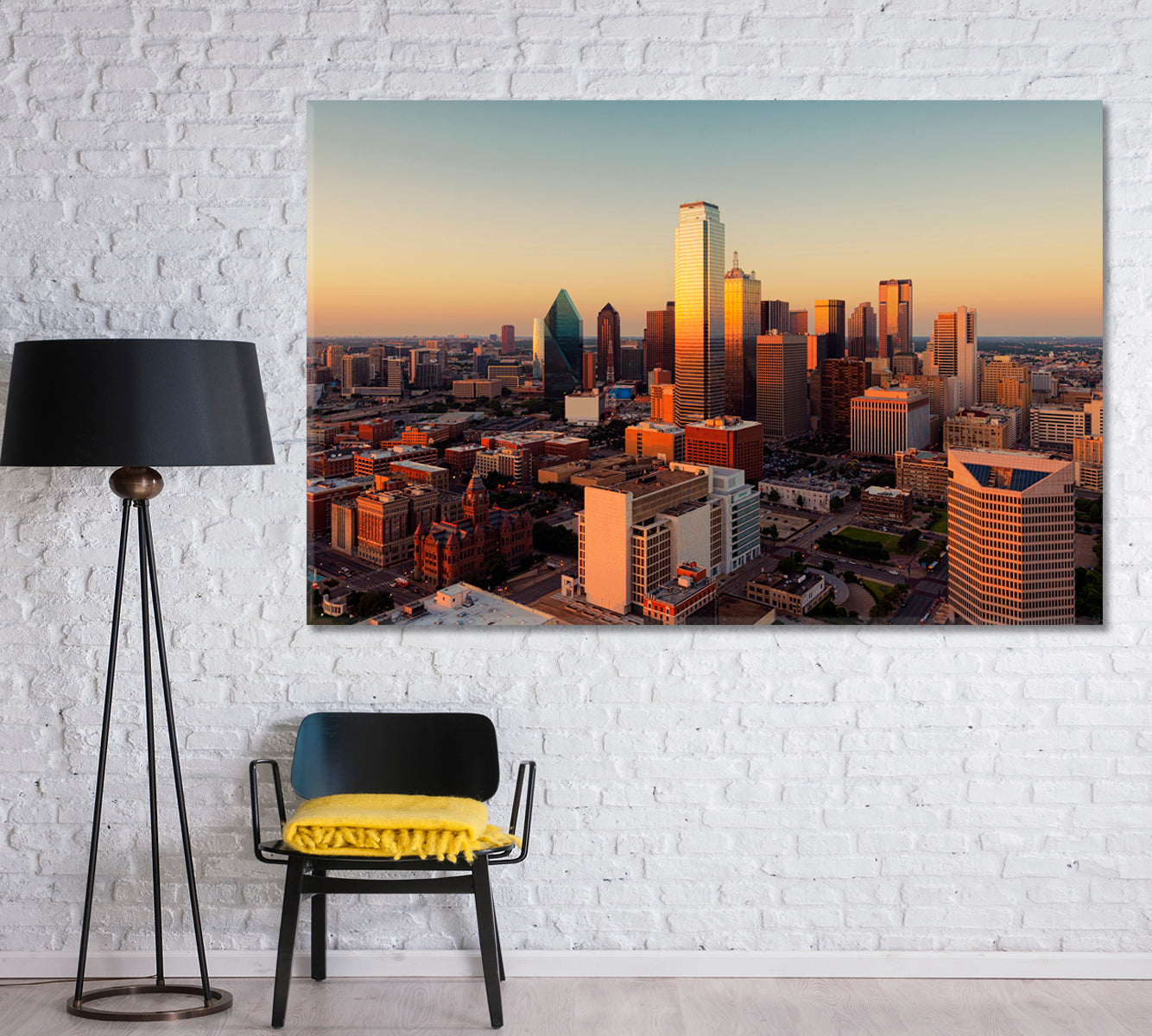 Dallas Cityscape at Sunset USA Canvas Print-Canvas Print-CetArt-1 Panel-24x16 inches-CetArt