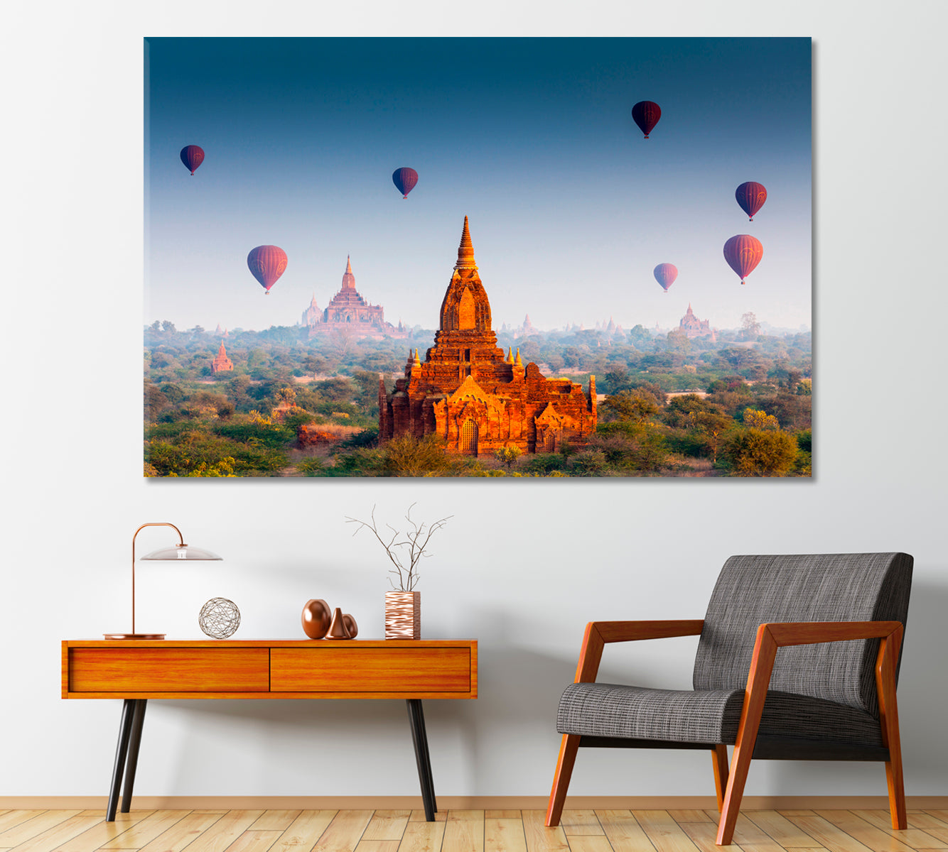 Temples in Bagan Myanmar Unesco World Heritage Site Canvas Print-Canvas Print-CetArt-1 Panel-24x16 inches-CetArt