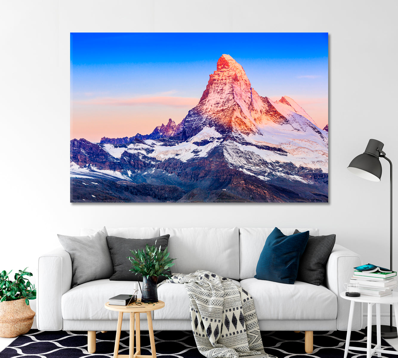 Mountain Matterhorn the Border Between Italy and Switzerland Canvas Print-Canvas Print-CetArt-1 Panel-24x16 inches-CetArt