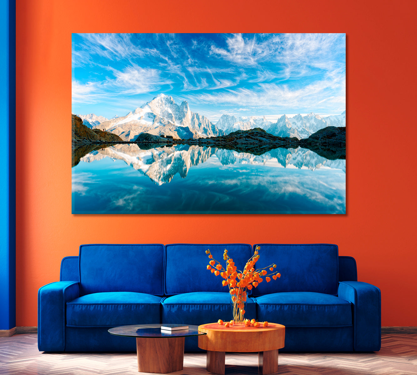 Reflection of the Sky in Lake Lac Blanc French Alps Canvas Print-Canvas Print-CetArt-1 Panel-24x16 inches-CetArt