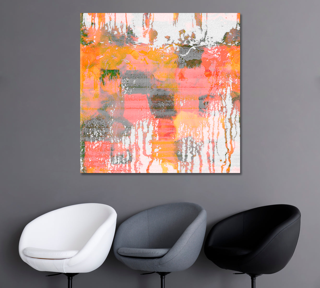 Abstract Multicolor Bright Ink Splash Canvas Print-Canvas Print-CetArt-1 panel-12x12 inches-CetArt